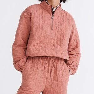 NWT Madewell Diamond Half ZIP Pullover Sweatshirt